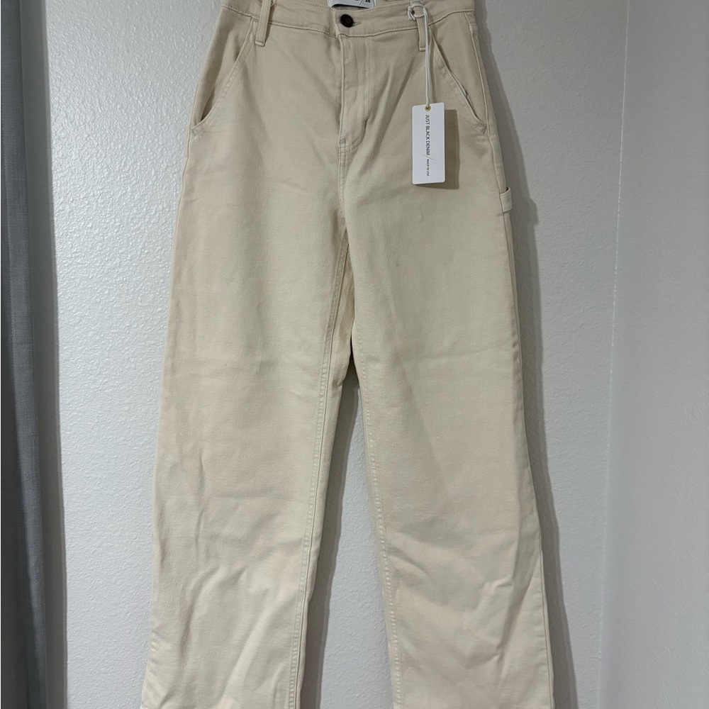 Lulu's Cream Wide Leg Jeans